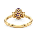 D'Joy - AAA Zambian Amethyst & White Zircon Ring in Yellow Gold Plated Sterling Silver 1.18 Ct._8586979_4