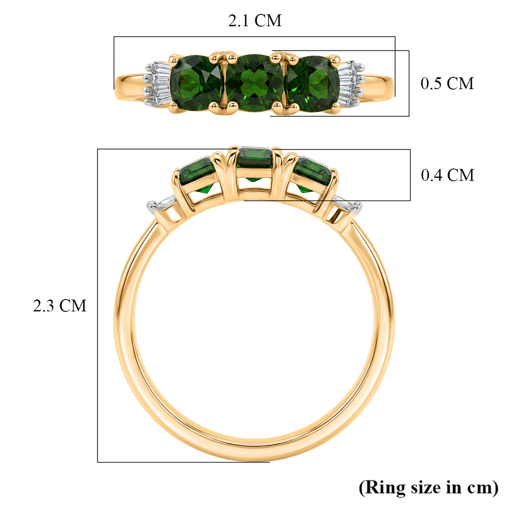 D'Joy - Natural Chrome Diopside & White Diamond Ring in Yellow Gold Plated Sterling Silver 1.00 Ct._8586998_5