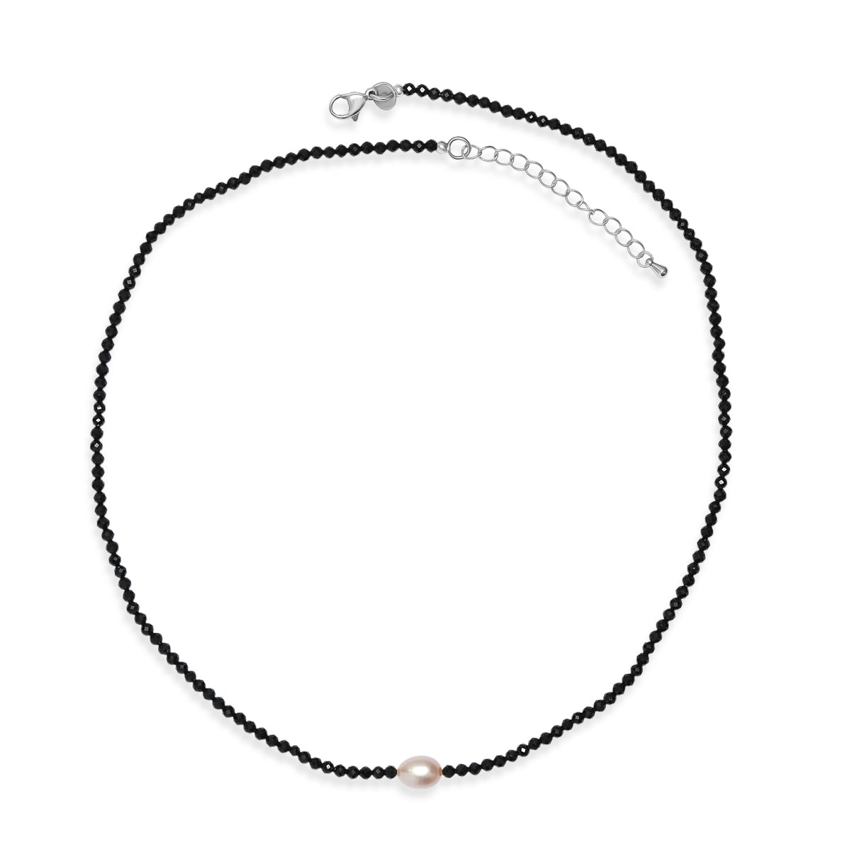 Black Spinel &amp; Fresh Water Pearl Beads Necklace (Size - 20+2 Ext) 45.00 Ct. 8587021 5