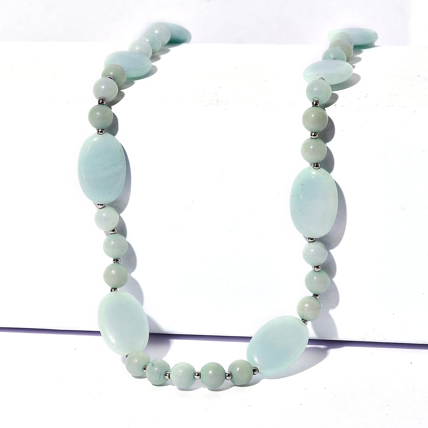 One Time Deal-Amazonite Necklace (Size - 20+2 Ext) 145.00 Ct. V32518556 0