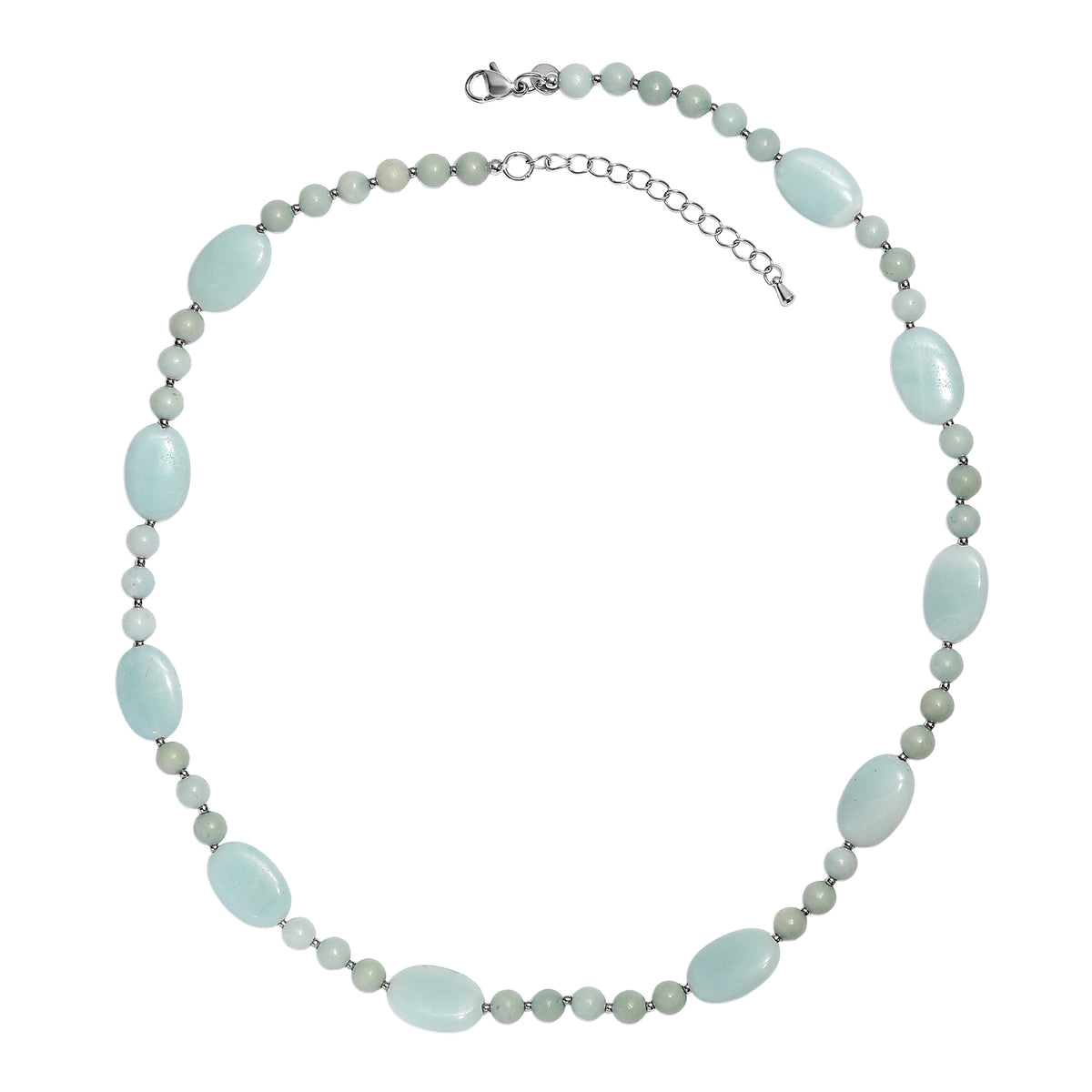 One Time Deal-Amazonite Necklace (Size - 20+2 Ext) 145.00 Ct. V32518556 5