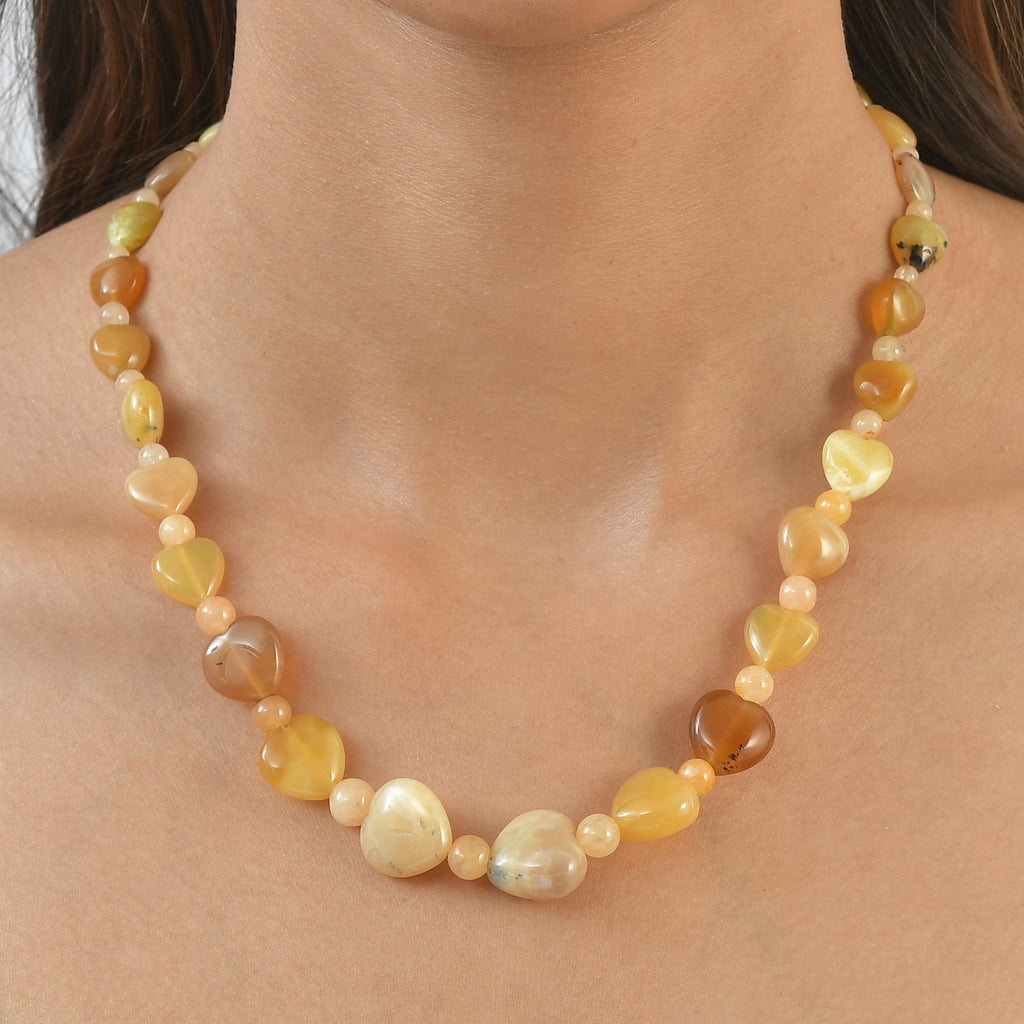 EverTrue - Yellow Aventurine & Yellow Opal Beads Necklace (Size - 18+2 Ext) 155.00 Ct._8587073_1