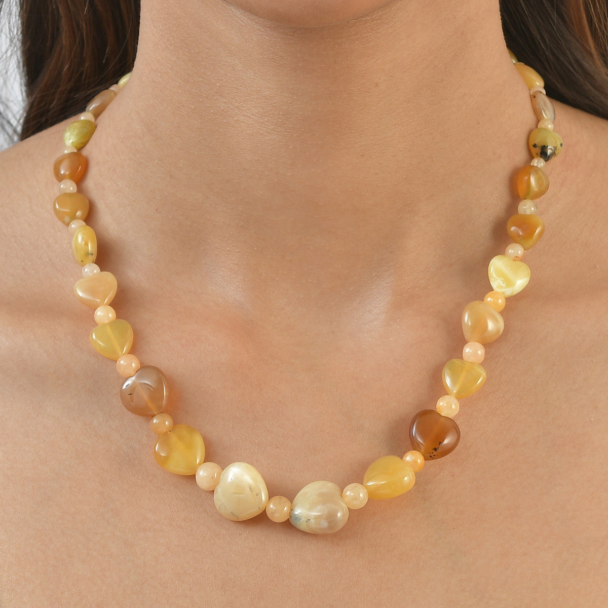 EverTrue - Yellow Aventurine &amp; Yellow Opal Beads Necklace (Size - 18+2 Ext) 155.00 Ct. V32513391 2
