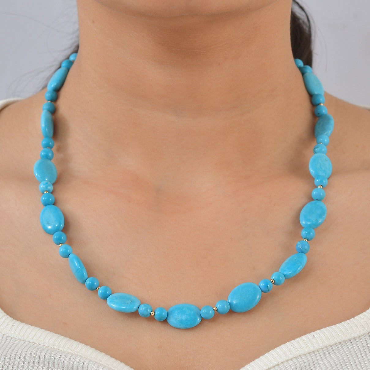 Magnesite Beads Necklace (Size - 20-2 Ext) 288.00 Ct. 8587078 2