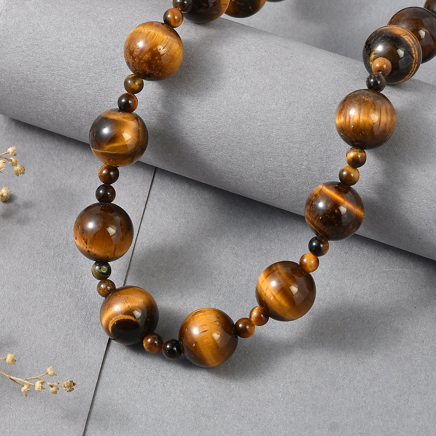 Tigers Eye Beads Necklace (Size - 20+1 Ext) with Sanorita Clasp 340.00 Ct. V32514717 3