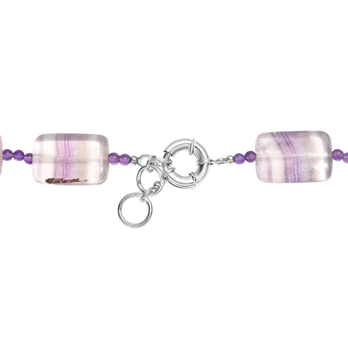 EverTrue - Amethyst &amp; Bi Colour Fluorite Beads Necklace (Size - 20+1 Ext) 400.00 Ct. V32513402 5