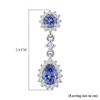 D'Joy Tanzanite, White Zircon Dangling Earring in Rhodium OverlaySterling Silver  1.880  Ct._8587288_5