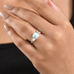 D'Joy - Natural Larimar & Swiss Blue Topaz Ring in Platinum Overlay Sterling Silver 2.20 Ct._8587841_1
