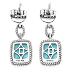 D'Joy - Natural Larimar Dangling Earring with Push Post in Platinum Overlay Sterling Silver 3.94 Ct._8587876_4