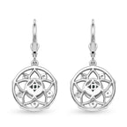 D'Joy - Natural Larimar & White Zircon Floral Drop Earring with Lever Back in Platinum Overlay & Yellow Gold Plated Sterling Silver 2.00 Ct._8587877_4