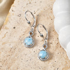 D'Joy - Natural Larimar Solitaire Lever Back Earring in Platinum Overlay Sterling Silver 2.21 Ct._8587878_2