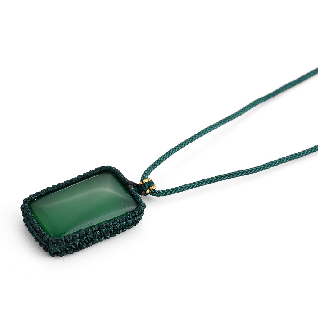 Green Onyx Stone Necklace  40.000  Ct._8587913_3
