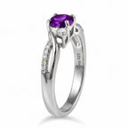 D'Joy - African Amethyst & Moissanite Ring in Rhodium Overlay Sterling Silver_8587973_3