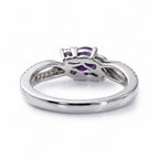 D'Joy - African Amethyst & Moissanite Ring in Rhodium Overlay Sterling Silver_8587973_4
