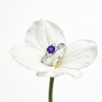 D'Joy - African Amethyst & Moissanite Ring in Rhodium Overlay Sterling Silver_8587973_5