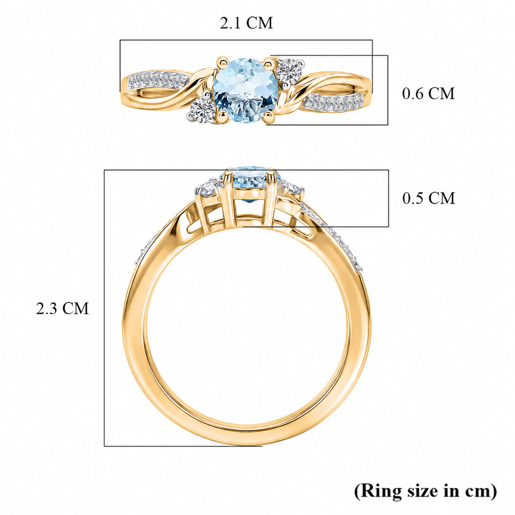 D'Joy - Aquamarine & Moissanite Ring in 18K Vermeil Yellow Gold Plated Sterling Silver_8587984_8