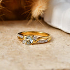 D'Joy - Aquamarine & Moissanite Ring in 18K Vermeil Yellow Gold Plated Sterling Silver_8587988_2