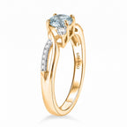 D'Joy - Aquamarine & Moissanite Ring in 18K Vermeil Yellow Gold Plated Sterling Silver_8587988_3