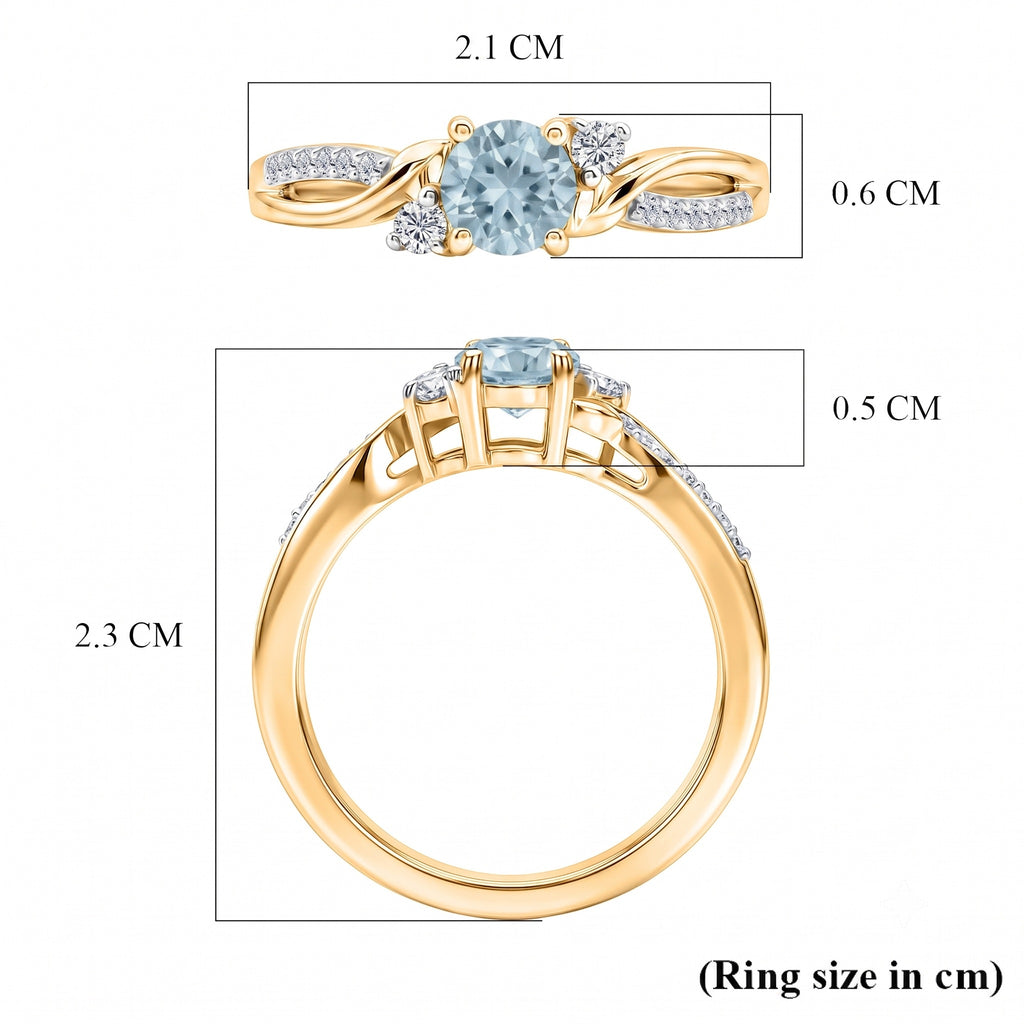 D'Joy - Aquamarine & Moissanite Ring in 18K Vermeil Yellow Gold Plated Sterling Silver_8587988_5