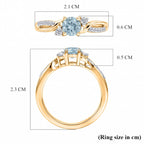 D'Joy - Aquamarine & Moissanite Ring in 18K Vermeil Yellow Gold Plated Sterling Silver_8587988_5