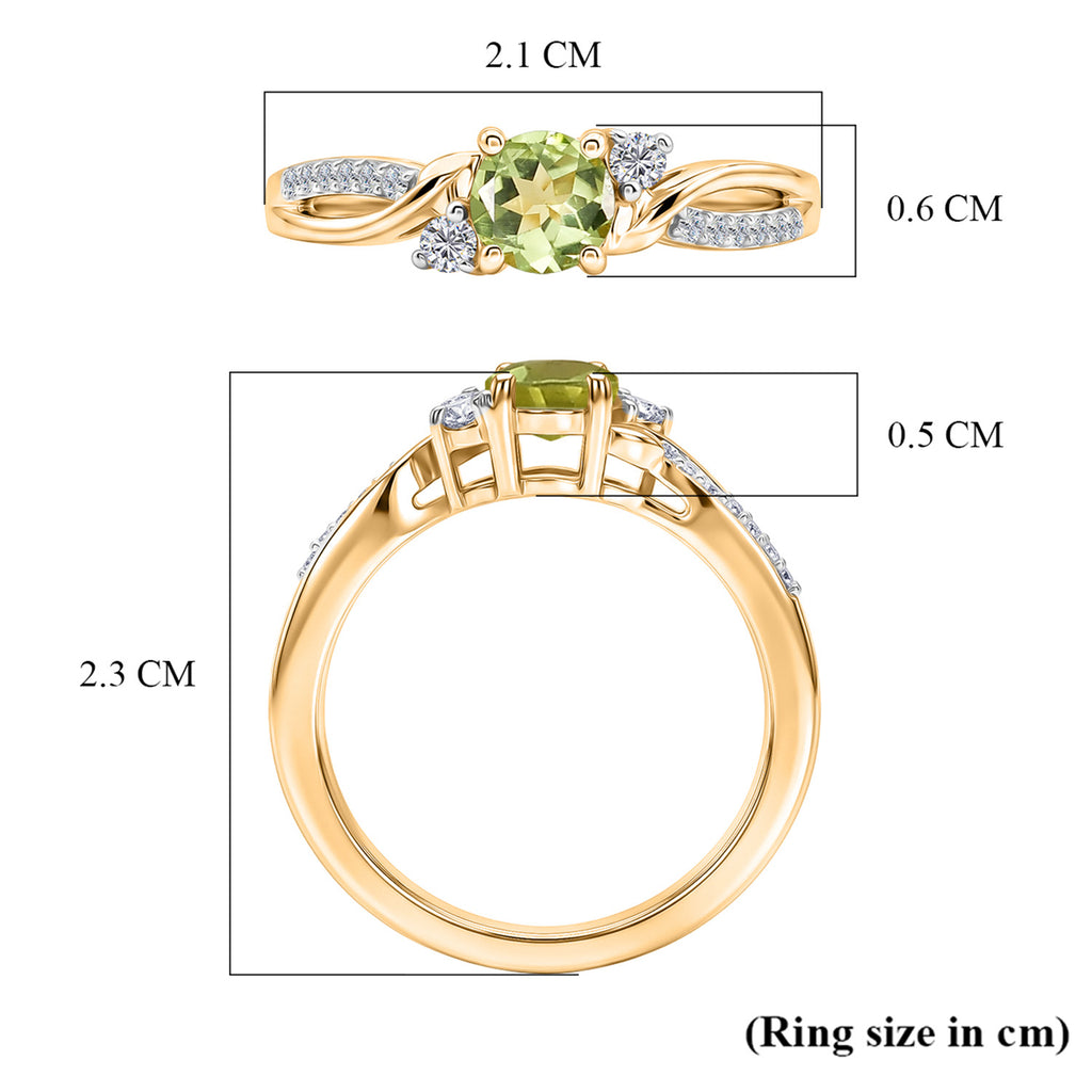D'Joy - Peridot & Moissanite Ring in 18K Vermeil Yellow Gold Plated Sterling Silver_8588072_8