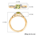 D'Joy - Peridot & Moissanite Ring in 18K Vermeil Yellow Gold Plated Sterling Silver_8588072_8
