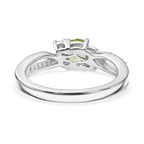 D'Joy - Peridot & Moissanite Ring in Rhodium Overlay Sterling Silver_8588085_4