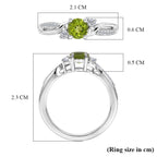 D'Joy - Peridot & Moissanite Ring in Rhodium Overlay Sterling Silver_8588089_5