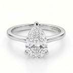 Luxuriant - SGL Certified Lab Grown Diamond (SI/G-H) Pear Cut Solitaire Ring in Rhodium Overlay Sterling Silver 2.00 Ct._8588195