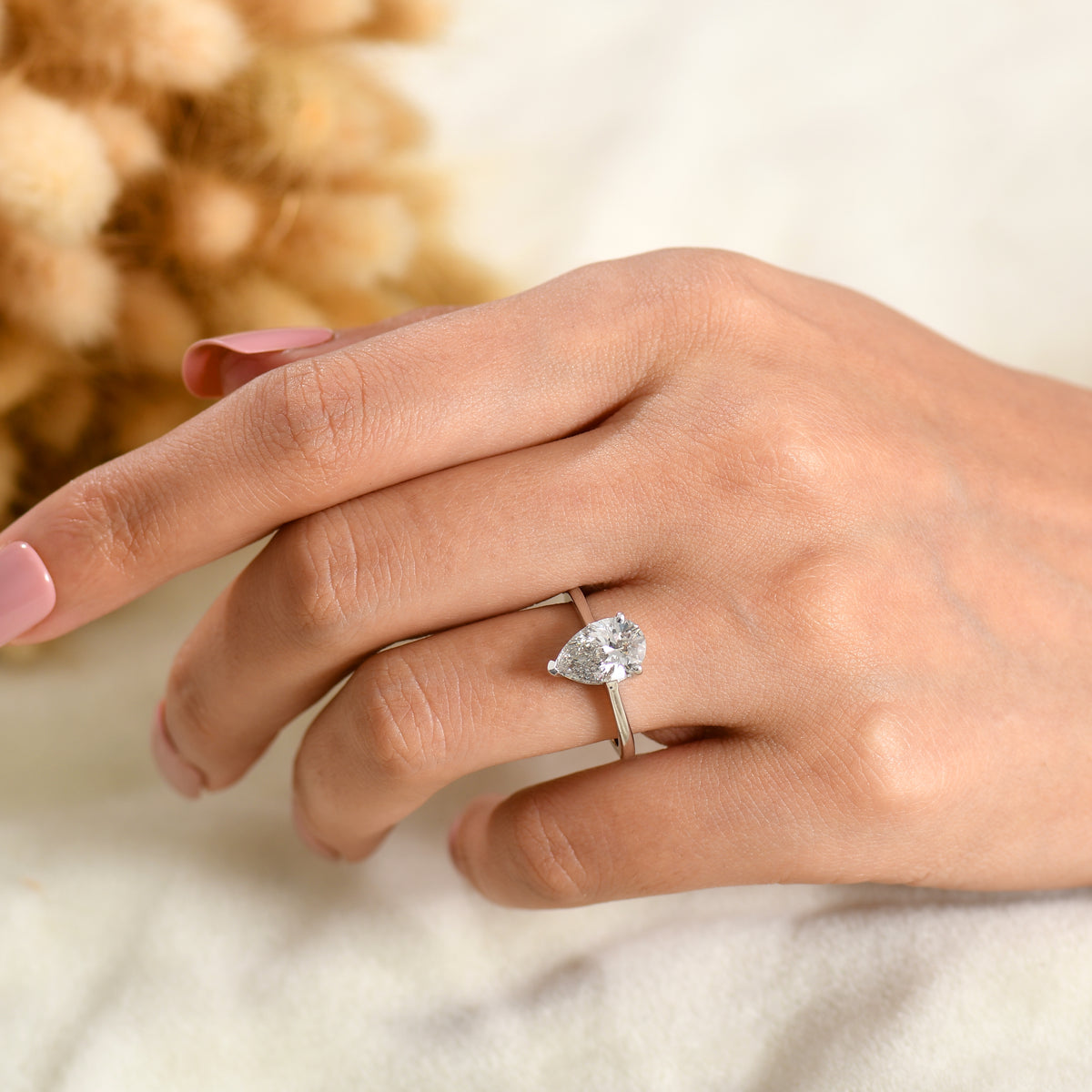 LUXURIANT 2 Ct. Lab Grown Diamond Pear Cut Solitaire Ring in Rhodium Overlay Sterling Silver SGL Certified 8588195 3