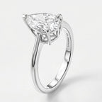 Luxuriant - SGL Certified Lab Grown Diamond (SI/G-H) Pear Cut Solitaire Ring in Rhodium Overlay Sterling Silver 2.00 Ct._8588195_3