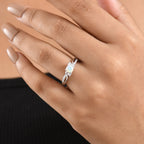 D'Joy - African Ruby & Moissanite Ring in Rhodium Overlay Sterling Silver_8588239_1