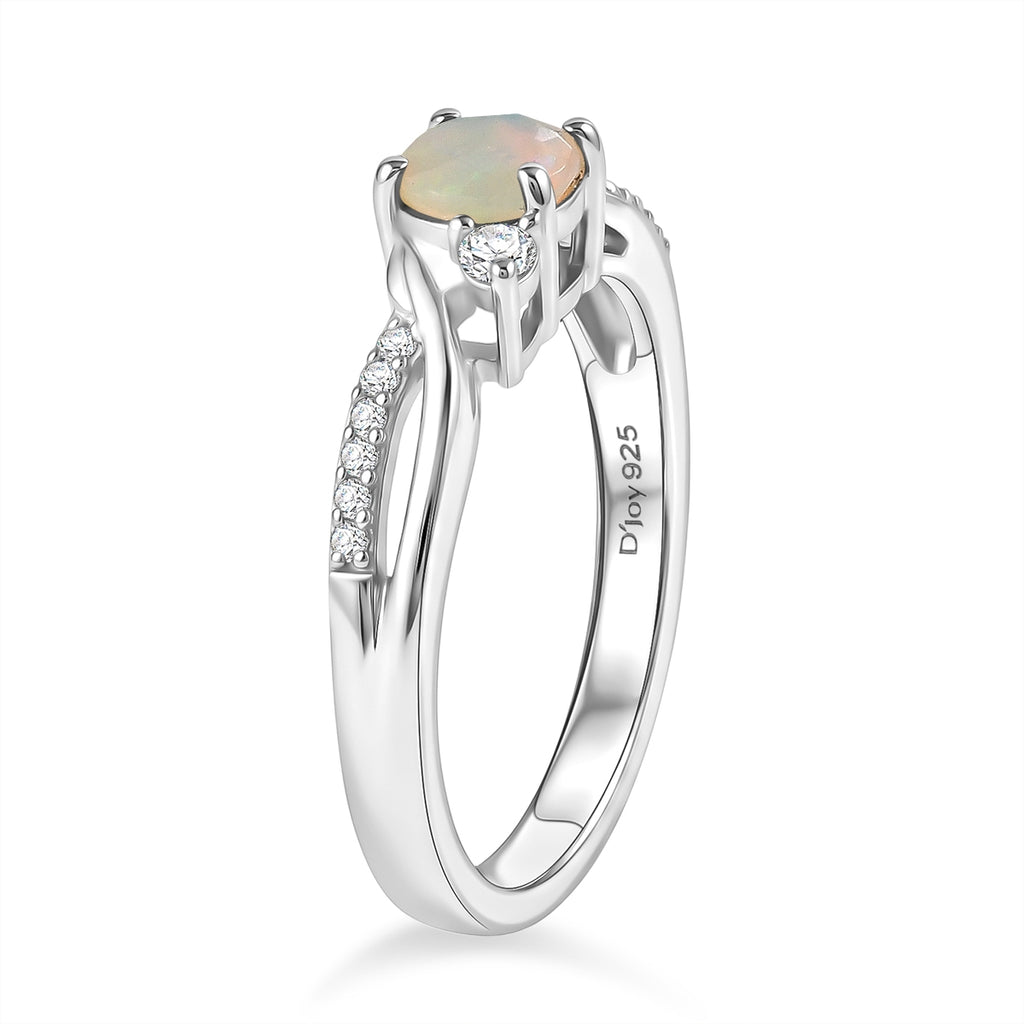 D'Joy - African Ruby & Moissanite Ring in Rhodium Overlay Sterling Silver_8588239_3