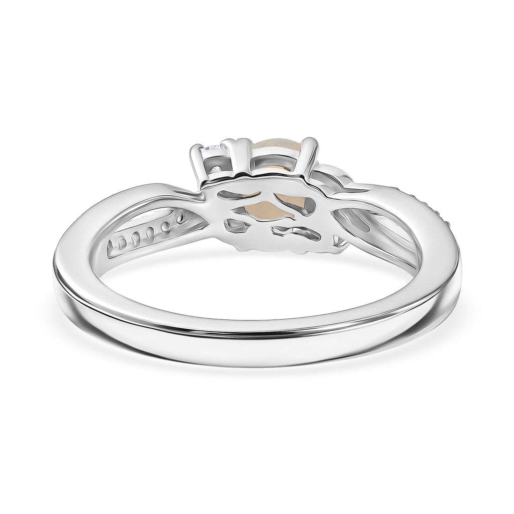 D'Joy - African Ruby & Moissanite Ring in Rhodium Overlay Sterling Silver_8588239_4