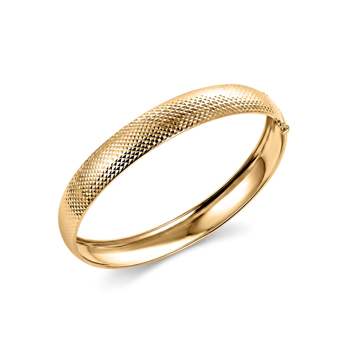 Royal Bali Handmade - 9K Yellow Gold Diamond Cut Bangle (Size - 7.5) 8588271 5
