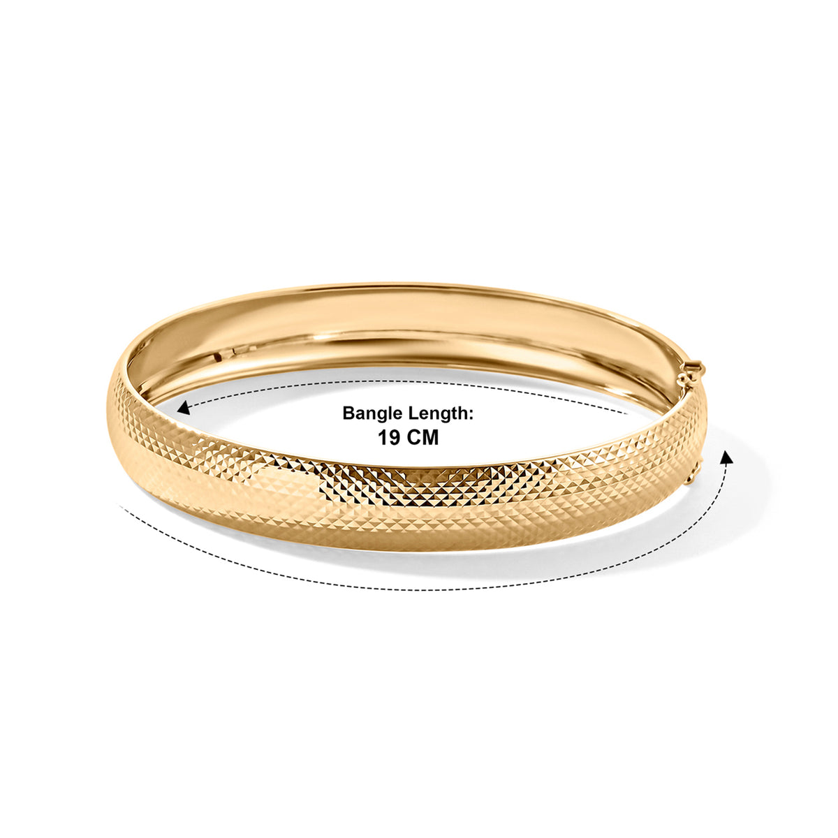 Royal Bali Handmade - 9K Yellow Gold Diamond Cut Bangle (Size - 7.5) 8588271 7