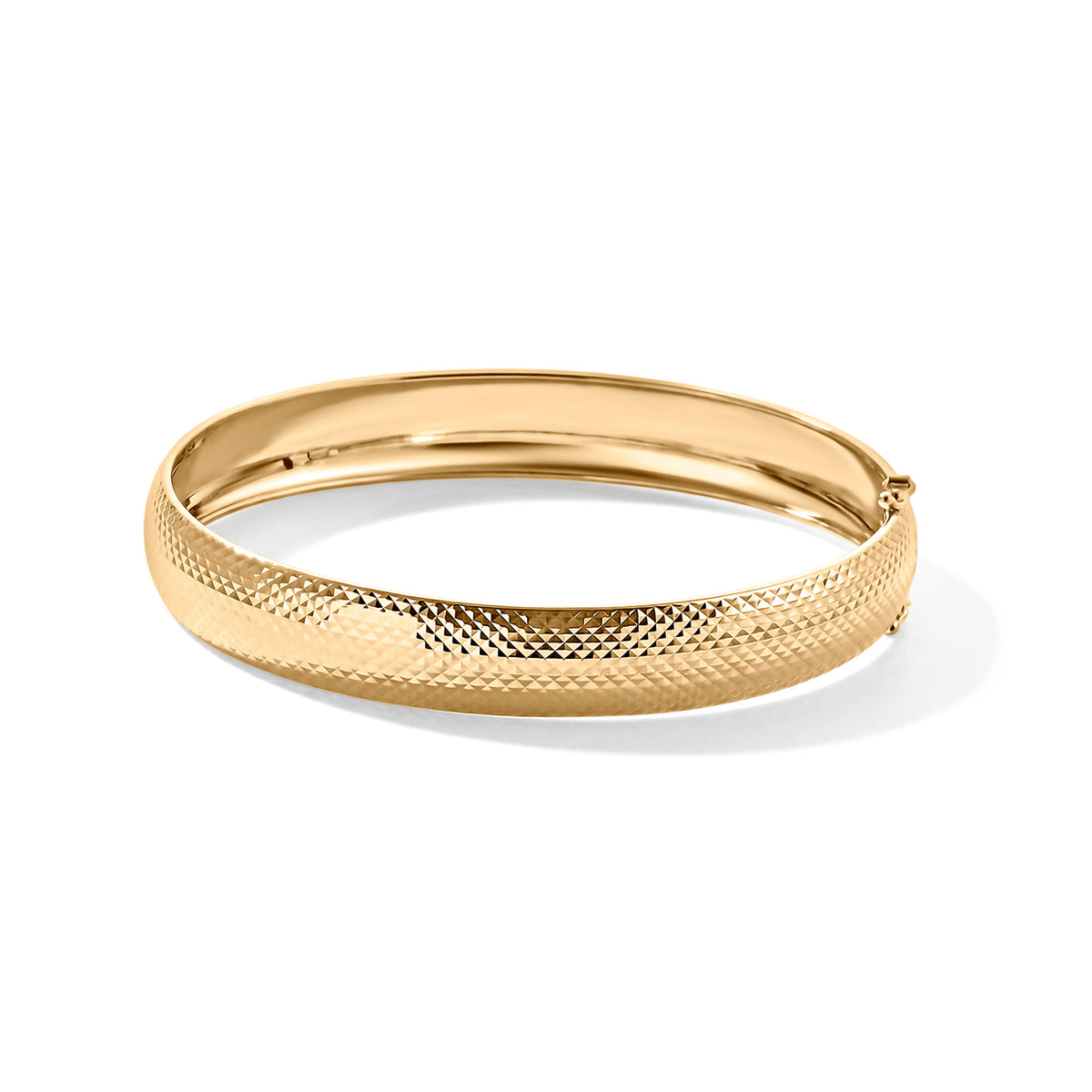 Royal Bali Handmade - 9K Yellow Gold Diamond Cut Bangle (Size - 7.5) 8588271 0