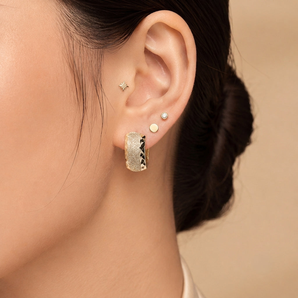 9K Yellow Gold Hoop Earring 8588273 2