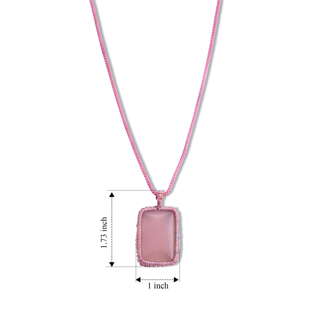 Pink Dyed Chalcedony Adjustable Solitaire Necklace 40.00 Ct. V32518085 6