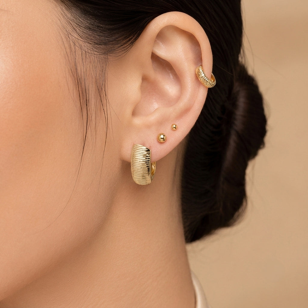9K Yellow Gold Hoop Earring 8588299 2
