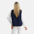 La Marey Patterned Gilet  - Navy Blue_8588544_1
