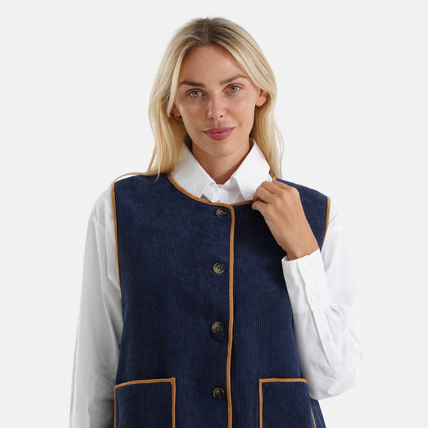 La Marey Contrast Trim Fleece Gilet (Size XL, 20-22) - Chocolate 8588544 6