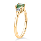 Luxuriant - Zambian Emerald & Lab Grown Diamond (SI/G-H) Solitaire Ring in 18K Vermeil Yellow Gold Plated Sterling Silver 0.78 Ct._8588590_3