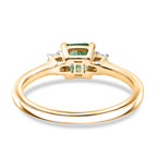 Luxuriant - Zambian Emerald & Lab Grown Diamond (SI/G-H) Solitaire Ring in 18K Vermeil Yellow Gold Plated Sterling Silver 0.78 Ct._8588590_4