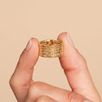 Maestro Collection 9K Yellow Gold Stretchable Ring (Size L TO P) Medium_8588633_4