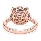 D'Joy - AGI Certified Pink Morganite & Moissanite Halo Ring in 18K Vermeil Rose Gold Plated Sterling Silver 1.60 Ct._8588762_4