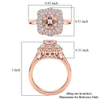 D'Joy - AGI Certified Pink Morganite & Moissanite Halo Ring in 18K Vermeil Rose Gold Plated Sterling Silver 1.60 Ct._8588762_5