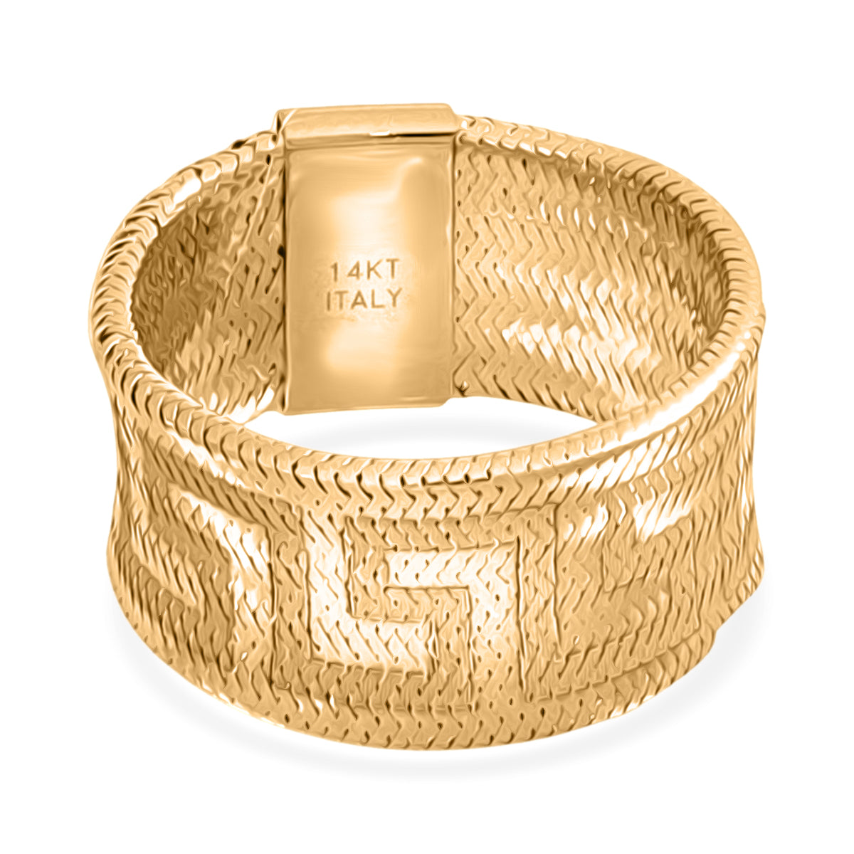 Maestro Collection 9K Yellow Gold Greek Key Stretchable Ring ( Size Q TO U) Large V32516074 0