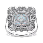 D'Joy Ethiopian Opal, Moissanite Main Stone With Surrounding Stone Ring in Rhodium OverlaySterling Silver, Silver Wt.5.83 Gms  6.200  Ct._8588895_6