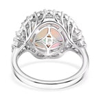 D'Joy Ethiopian Opal, Moissanite Main Stone With Surrounding Stone Ring in Rhodium OverlaySterling Silver  4.630  Ct._8588903_6